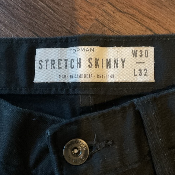 Topman Stretch Skinny Black Jeans - Picture 2 of 6